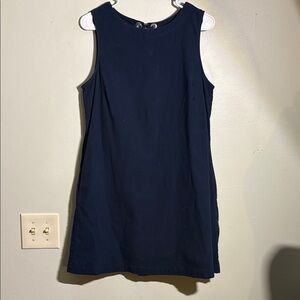Vintage heyton Navy Blue Aline Sleeveless cotton Dress M
